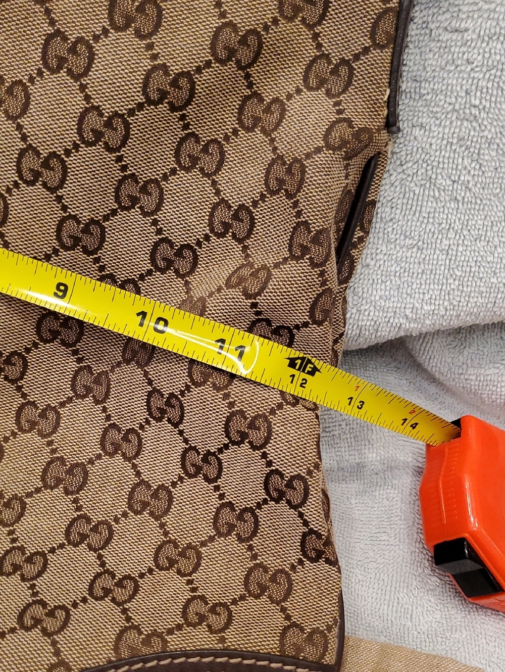 Gucci Brown GG Canvas Hobo Bag with Gold Double G Accent - Picture 10 of 15